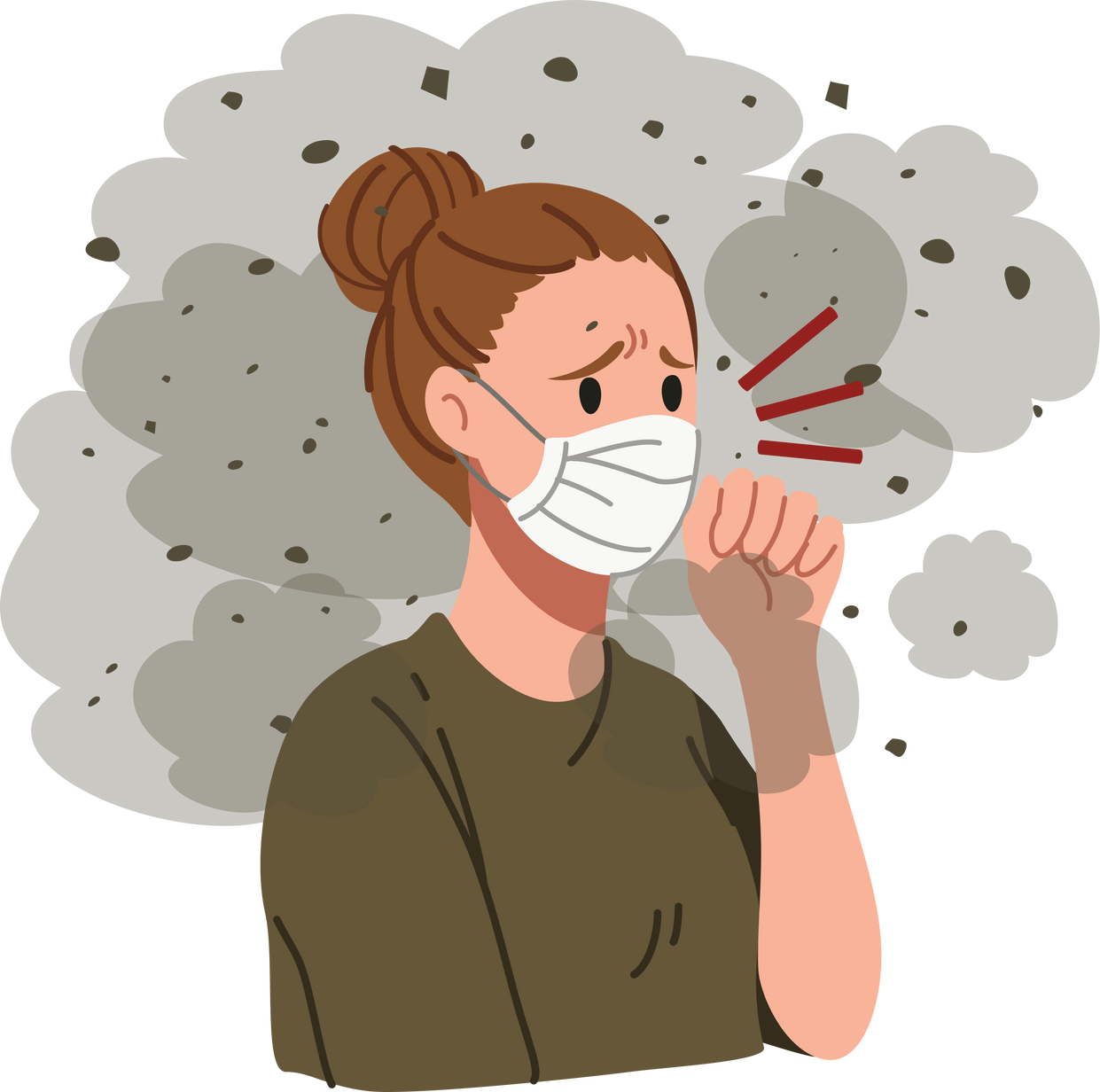 Air pollution sickness illustration